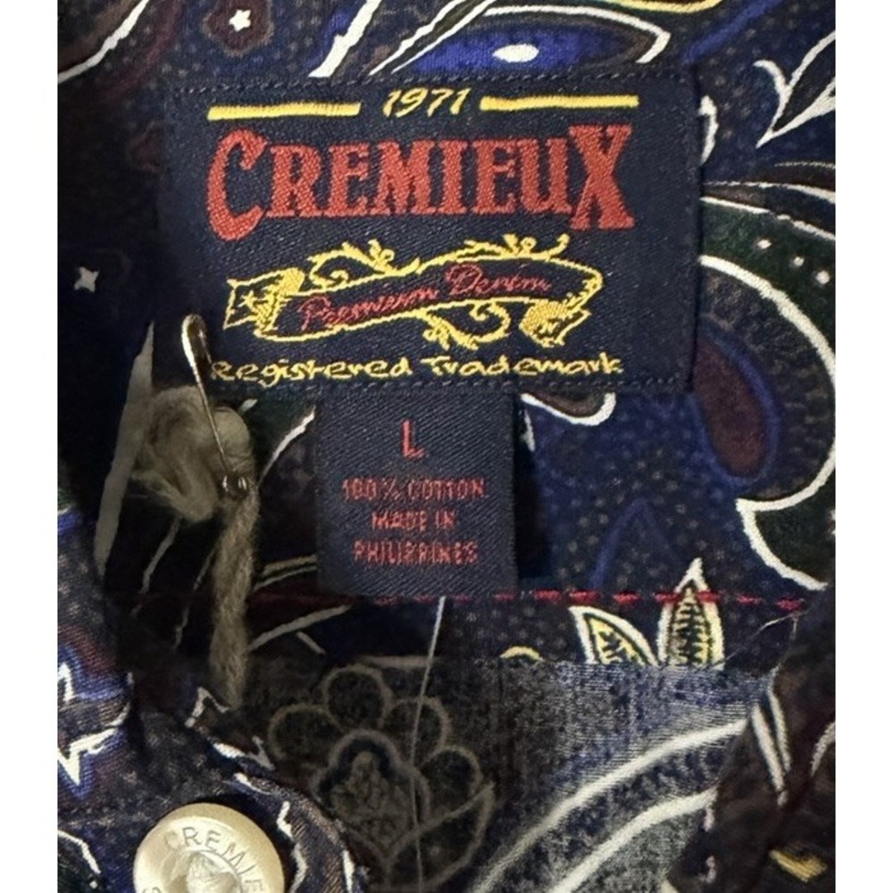NWT Cremieux Mens Long Sleeve Button Down Paisley Cotton Shirt Size Large - Picture 6 of 16